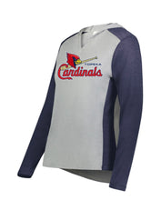 Load image into Gallery viewer, Cardinals Ringer Hoodie - Ladies Cut
